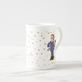 旋盤の中国のマグの日 ボーンチャイナマグカップ (正面右)