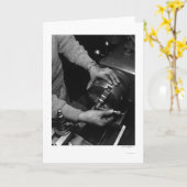 旋盤の労働者1943年の手 カード (黄色い花)