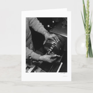 旋盤の労働者1943年の手 カード