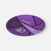 旋盤40紫モダン幾何学長誕生日40歳 ペーパープレート (アングル)