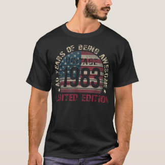 旋盤40誕生日装飾男性40th BDay 1983 Tシャツ