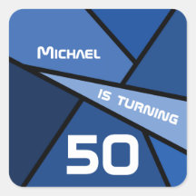 旋盤50青抽象芸術ジオメトリック50誕生日