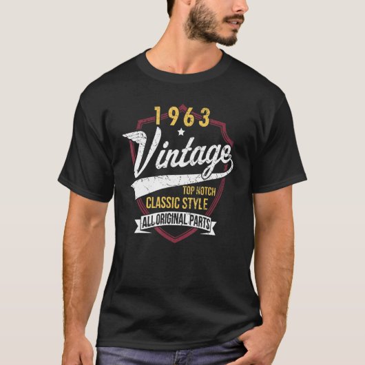 旋盤60誕生日装飾男性60th BDay 1963 Tシャツ (正面)