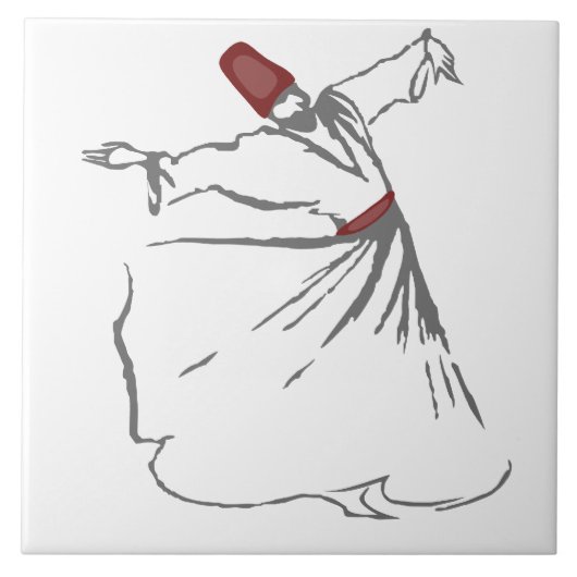 旋舞教団員-あずき色の赤いタイル タイル (正面)