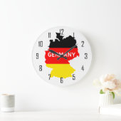 旗および数を用いるドイツの地図 ラージ壁時計 (ホーム)