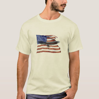 旗および白頭鷲のワイシャツ Tシャツ