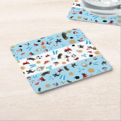 旗が付いているアルゼンチンの有名なアイコン スクエアペーパーコースター (アングル)