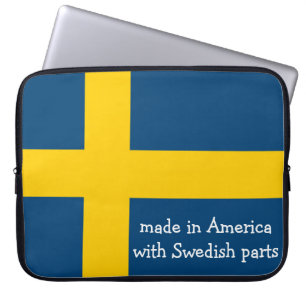 旗が付いているスウェーデンの部分が付いているアメリカで作られる ラップトップスリーブ