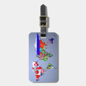 旗が付いている世界地図 ラゲッジタグ (正面縦)