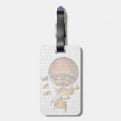 旗が付いている熱気の気球 ラゲッジタグ (裏面縦)