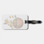 旗が付いている熱気の気球 ラゲッジタグ (裏面横)