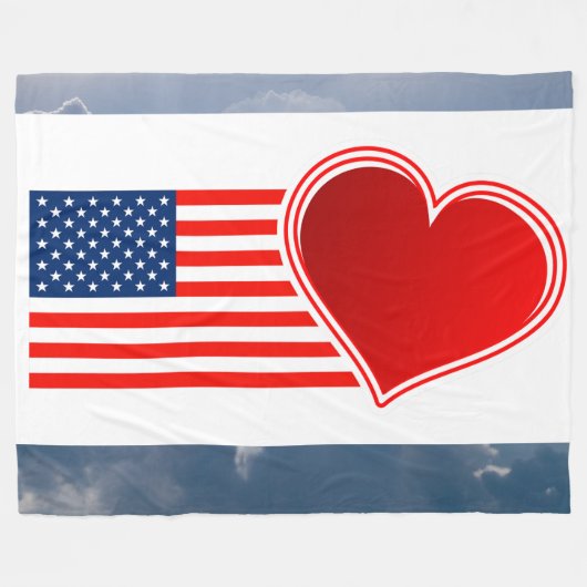 旗が大好き フリースブランケット (正面(横))