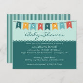 旗それは男の子のベビーシャワーの招待状です 招待状 (正面/裏面)