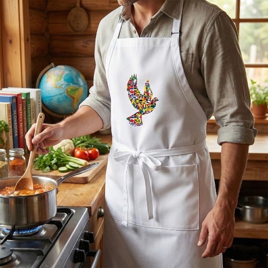 旗で作られた世界平和国際的鳩 スタンダードエプロン