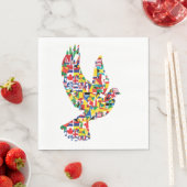 旗で作られた世界平和国際的鳩 スタンダードランチョンナプキン (インサイチュ)