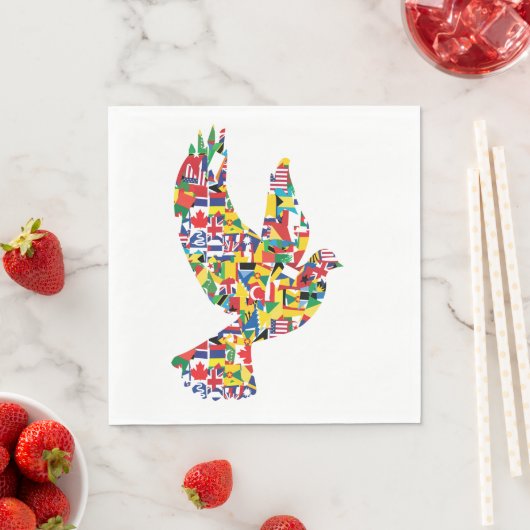 旗で作られた世界平和国際的鳩 スタンダードランチョンナプキン (インサイチュ)