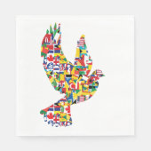 旗で作られた世界平和国際的鳩 スタンダードランチョンナプキン (正面)