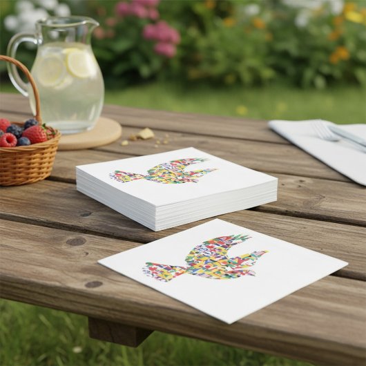 旗で作られた世界平和国際的鳩 スタンダードランチョンナプキン