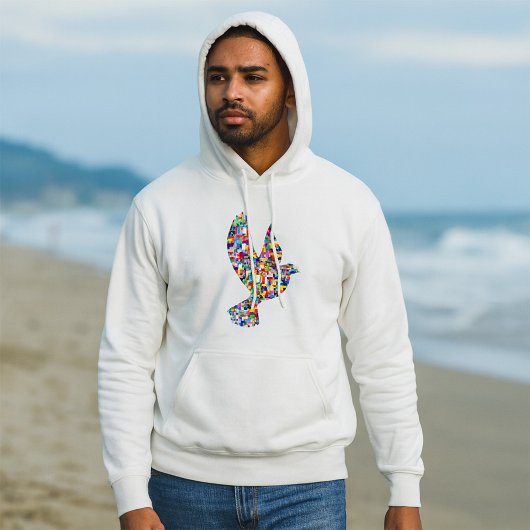 旗で作られた世界平和国際的鳩 パーカ