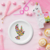 旗で作られた世界平和国際的鳩 ペーパープレート (パーティー)