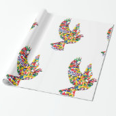 旗で作られた世界平和国際的鳩 ラッピングペーパー (アンロールド)