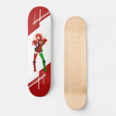 旗で服を着るアフガニスタンのマンガの日本製アニメの女の子 スケートボード (正面)