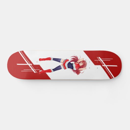 旗で服を着るタイのマンガの日本製アニメの女の子 スケートボード (横)