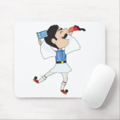 旗とのギリシャ人のEvzoneの踊り マウスパッド (マウス)