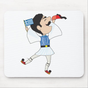 旗とのギリシャ人のEvzoneの踊り マウスパッド