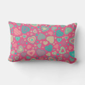 旗との小さいハートパターンアイスキャンデー愛 ランバークッション (裏面)