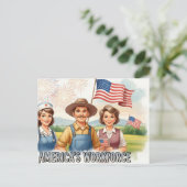 旗と共に祝う労働者の日 ポストカード (スタンド正面)