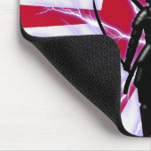 旗と日本の日の昇る侍の戦士 マウスパッド (コーナー)