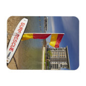 旗と波打ち救助板 マグネット (横)