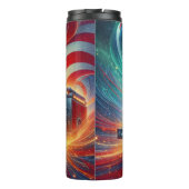 旗と炎のある消防士 タンブラー (裏面)