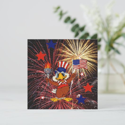 旗と花火を持つ漫画のイーグル招待状 招待状 (スタンド正面)