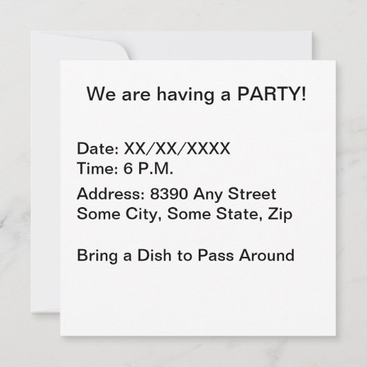 旗と花火を持つ漫画のイーグル招待状 招待状 (裏面)