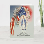 旗によって聖母マリアの賛美される哀悼は感謝していしています サンキューカード (正面)