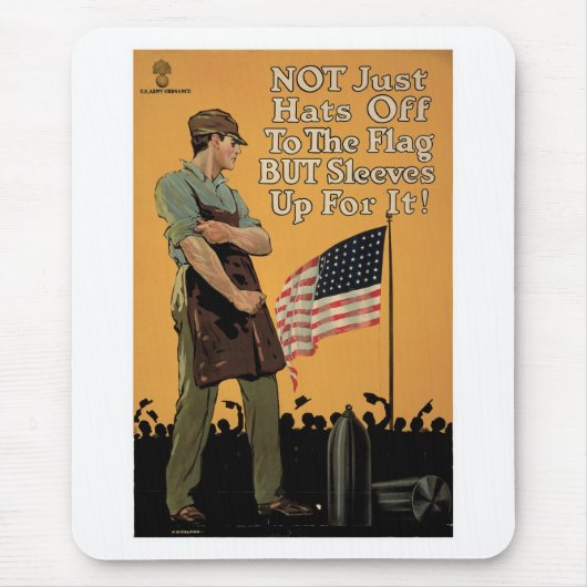 旗に向かって帽子を脱ぐのではない マウスパッド (正面)