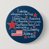 旗に忠誠を誓う統一された 缶バッジ (正面)