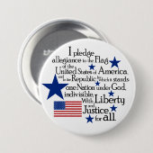 旗に忠誠を誓う統一された 缶バッジ (正面&裏面)