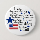 旗に忠誠を誓う統一された 缶バッジ (正面)