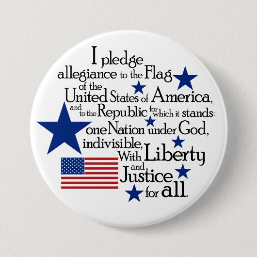 旗に忠誠を誓う統一された 缶バッジ (正面)