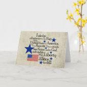 旗に忠誠を誓う カード (黄色い花)