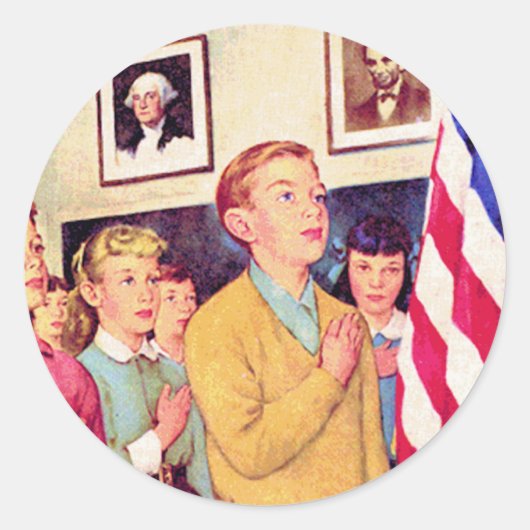 旗に忠誠を誓う ラウンドシール (正面)