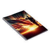 旗に敬礼するアメリカの兵士 ノートブック (右側)