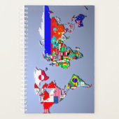 旗のある世界地図 プランナー手帳 (正面)