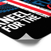 旗のために立ち、十字架のためにひざまずけ 愛国心 ポスター (角)