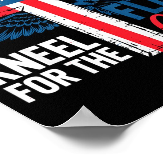 旗のために立ち、十字架のためにひざまずけ 愛国心 ポスター (角)