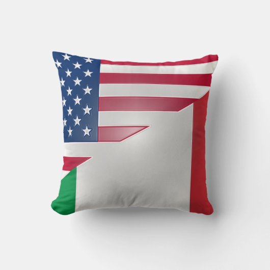 旗のアメリカ人のMoJoのアメリカのイタリアンな枕 クッション (正面)