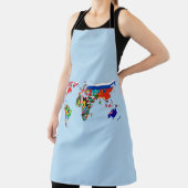 旗のオールオーバーエプロンのプリント地図 エプロン (インサイチュ)